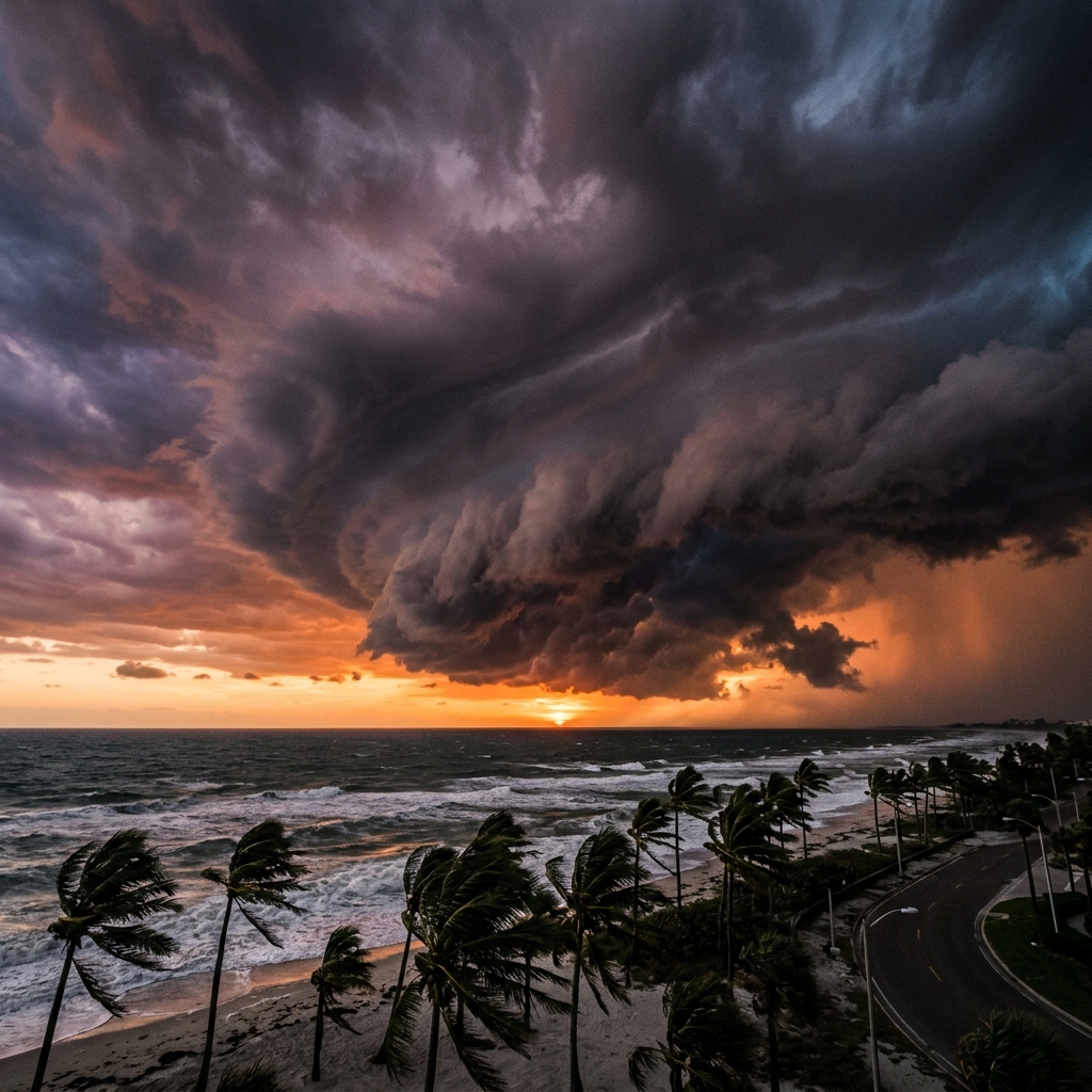 Hurricane Irma approaching Florida coast